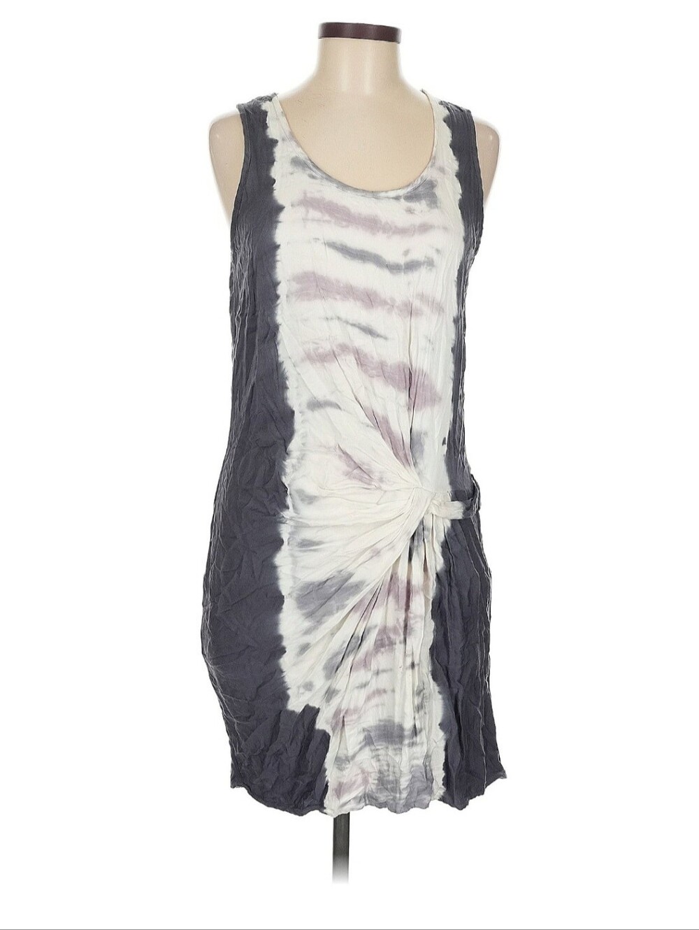 Young Fabulous & Broke Gray, Purple, and White Tie-Dye Twist Front Dress